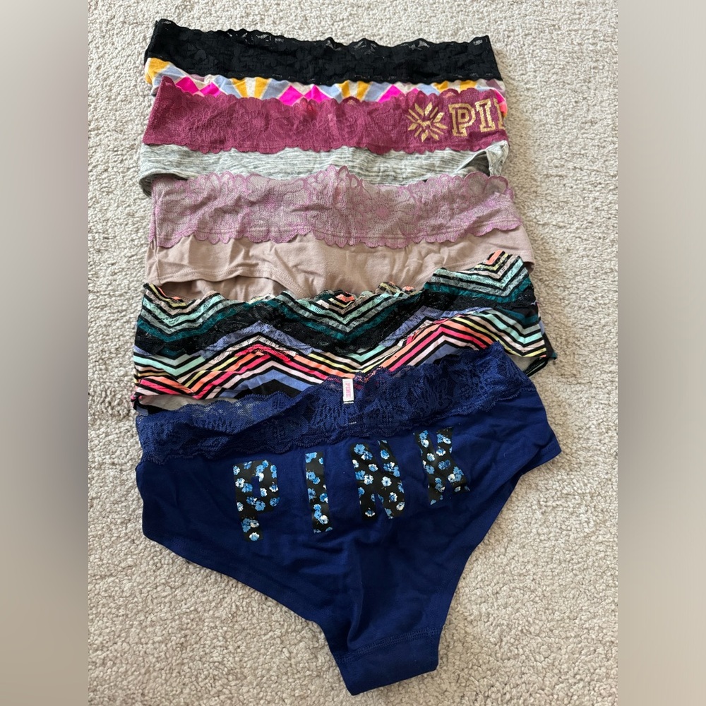 Victoria’s Secret lace trim hip hugger cotton panties